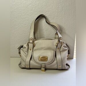 Michael Kors Leather Ivory White Satchel Large Shoulder Bag